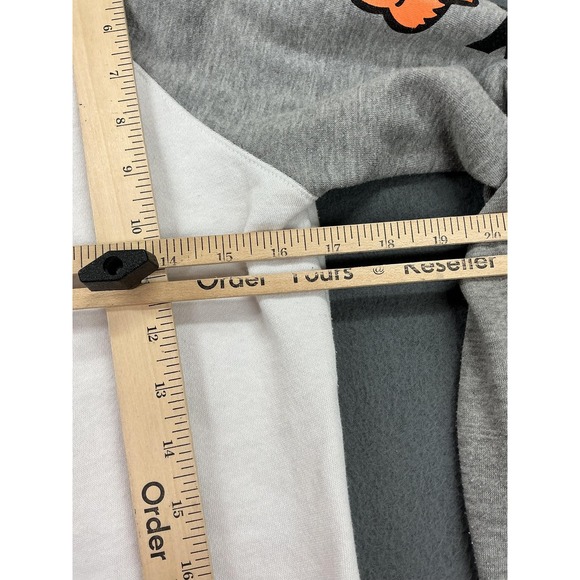 Fox Racing Hoodie Mens Medium White Gray Full Zip Moto-X Fox Logo Fleece Graphic - Picture 8 of 10